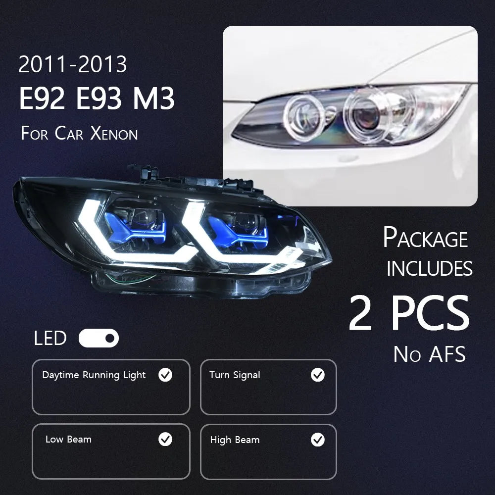Full LED Headlights for BMW 3 Series E92 & E93 Coupe (2006–2010) | DRL Upgrade
