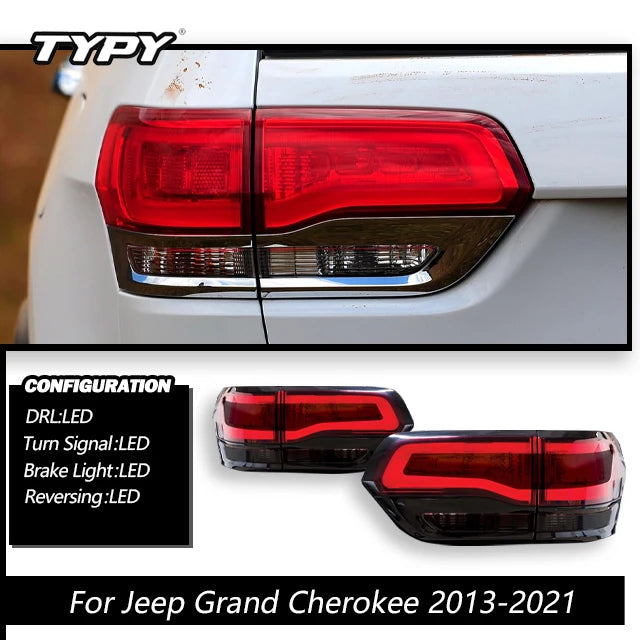 LED Tail Lights for Jeep Grand Cherokee 2014-2021 – Smoke Lens with DRL & Dynamic Turn Signals