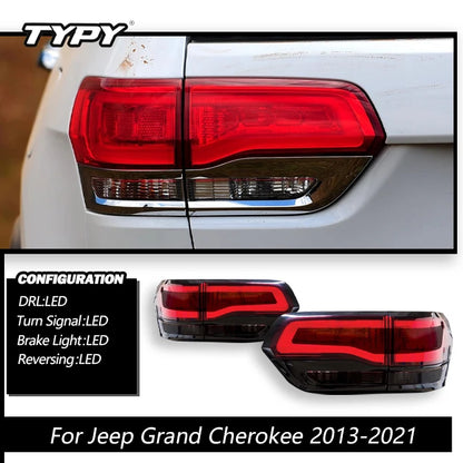 LED Tail Lights for Jeep Grand Cherokee 2014-2021 – Smoke Lens with DRL & Dynamic Turn Signals