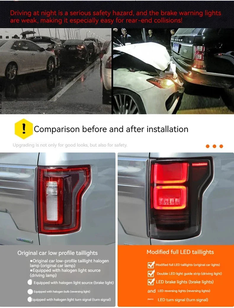 VLAND LED Tail Lights for Ford F-150 &amp; Raptor 2015-2021 – Dynamic Turn Signals & Plug-and-Play Upgrade