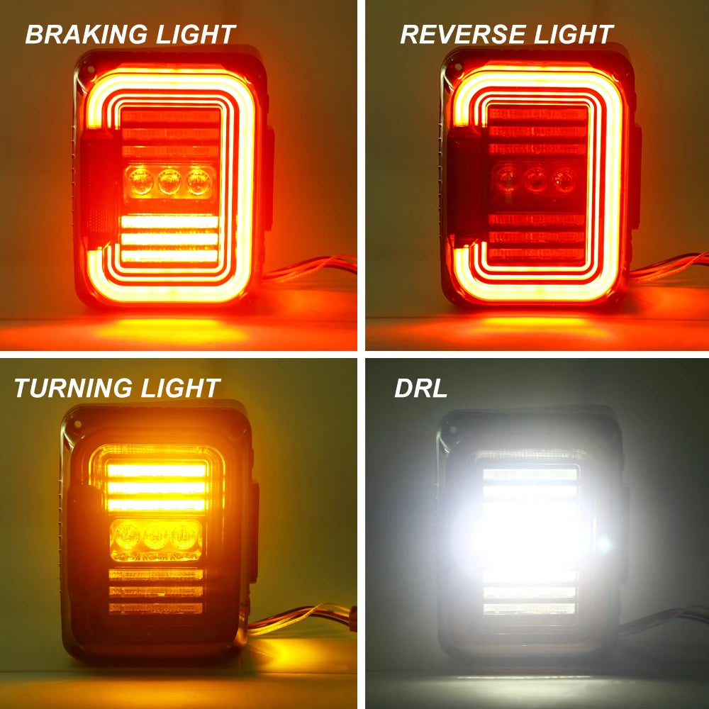 Auto Lighting Systems C Style DRL Tail Light Rear Backup White 30 Watts Led Tail Light for jeep wrangler Jk 07