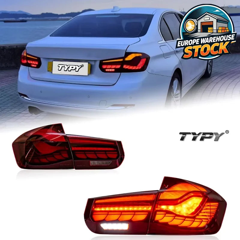 TYPY LED Tail Lights for BMW 3 Series F30 (2013–2018) | Red Lens Rear Light Assembly