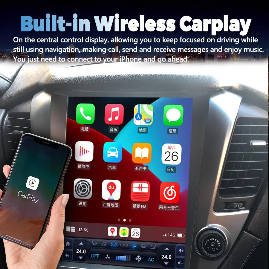 For Chevrolet Tahoe/Suburban/GMC/Yukon 2015-2020 Car Multimedia Player Android Intelligent GPS Navigation Carplay