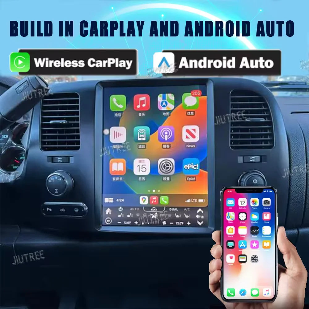 Android Car Multimedia Player for Chevrolet Tahoe, Suburban, Silverado, GMC Yukon, Sierra & Acadia 2007-2013 – GPS Navigation, CarPlay & Android Auto