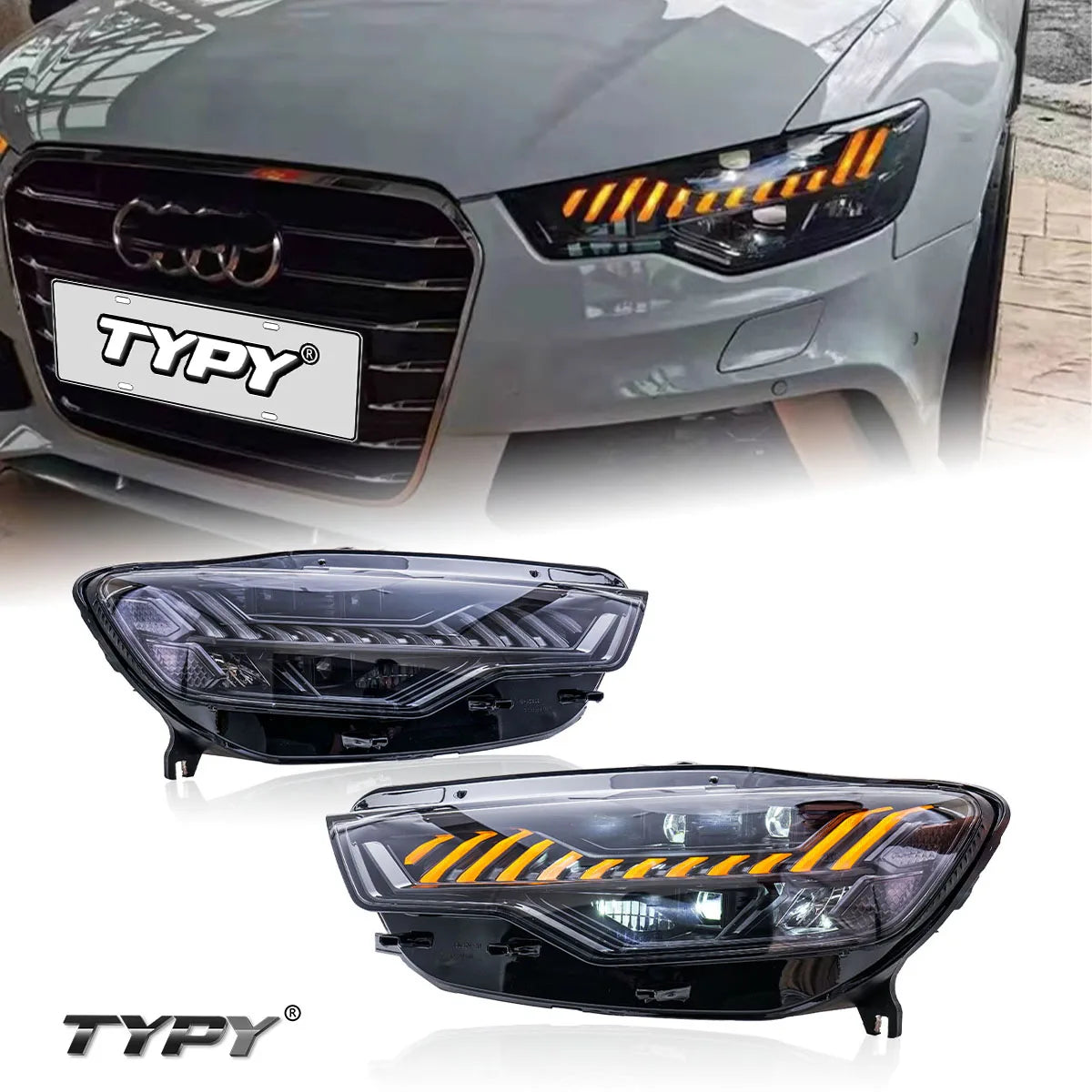 LED Headlight Assembly for Audi A6 (2012–2015) – Premium Upgrade Replacement Headlamp