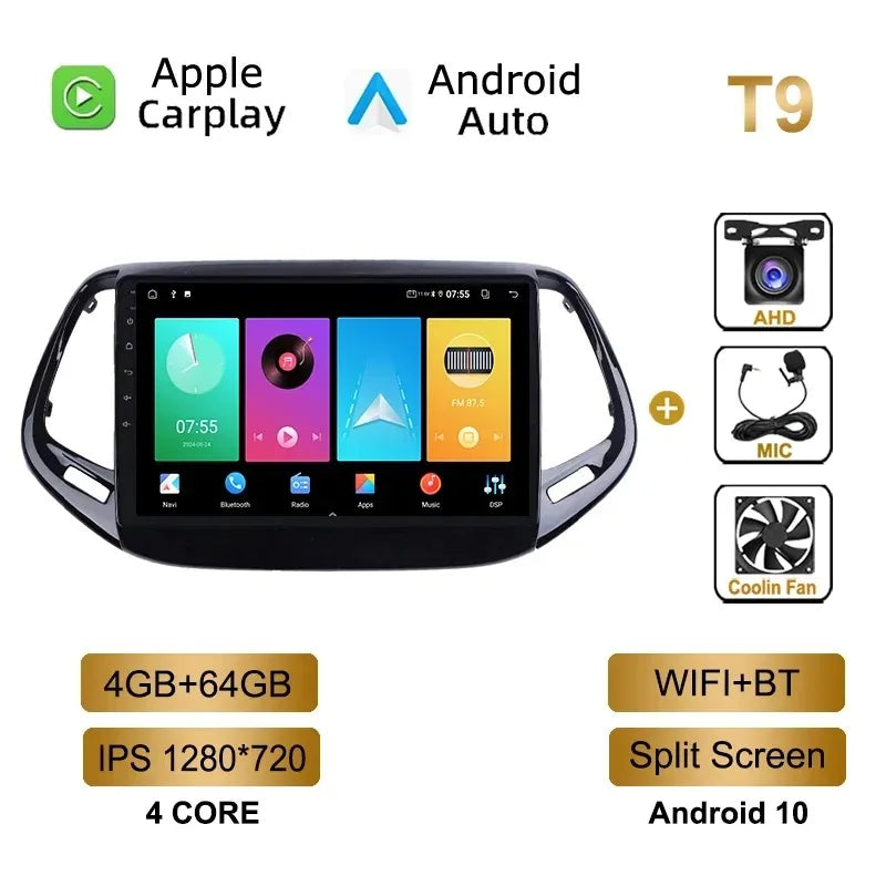 Car Radio Android for JEEP Compass 2017 2018 Multimedia Carplay Wireless Player Car Stereo Autoradio Head Unit Navigation GPS