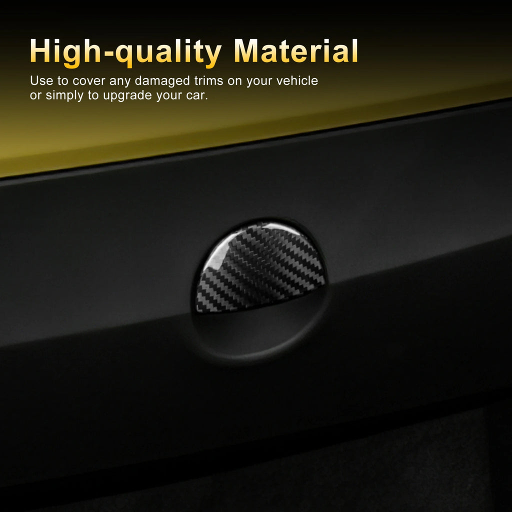 Real Carbon Fiber Glovebox Button Cover for Fiat 500 &amp; Abarth 595 (2011–2023)