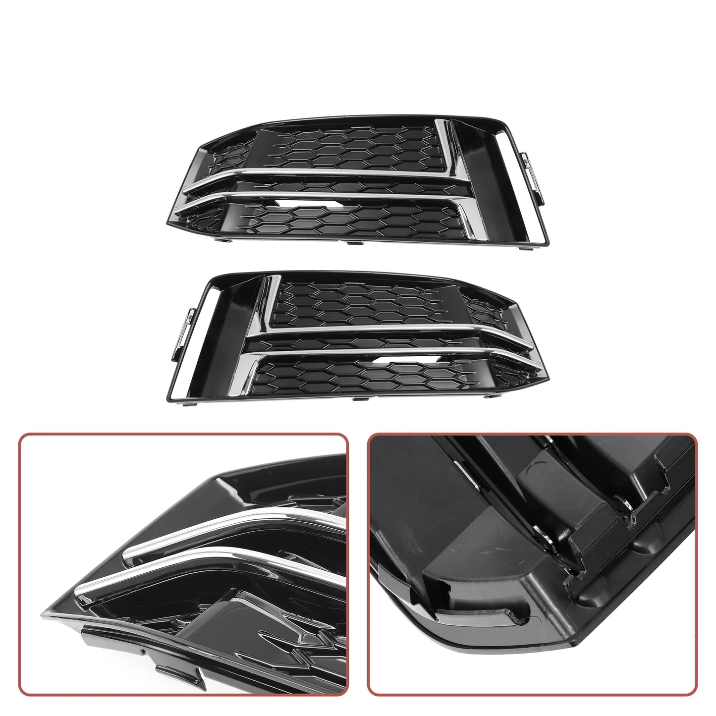 Cadre de phare antibrouillard de style S-Line et couvercle de lampe antibrouillard pour Audi A4 B9 (2017-2019)