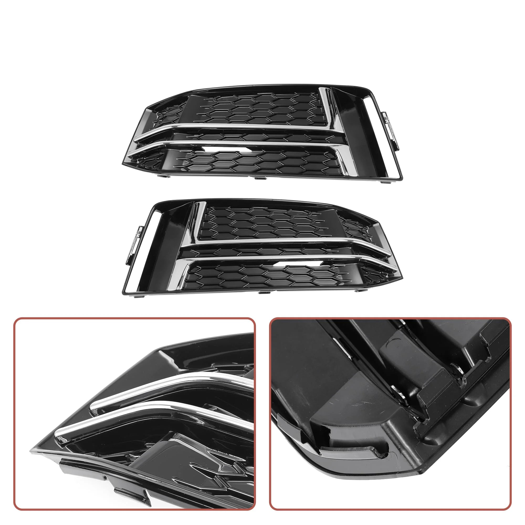 S-Line Style Fog Light Frame &amp; Fog Lamp Cover for Audi A4 B9 (2017-2019)