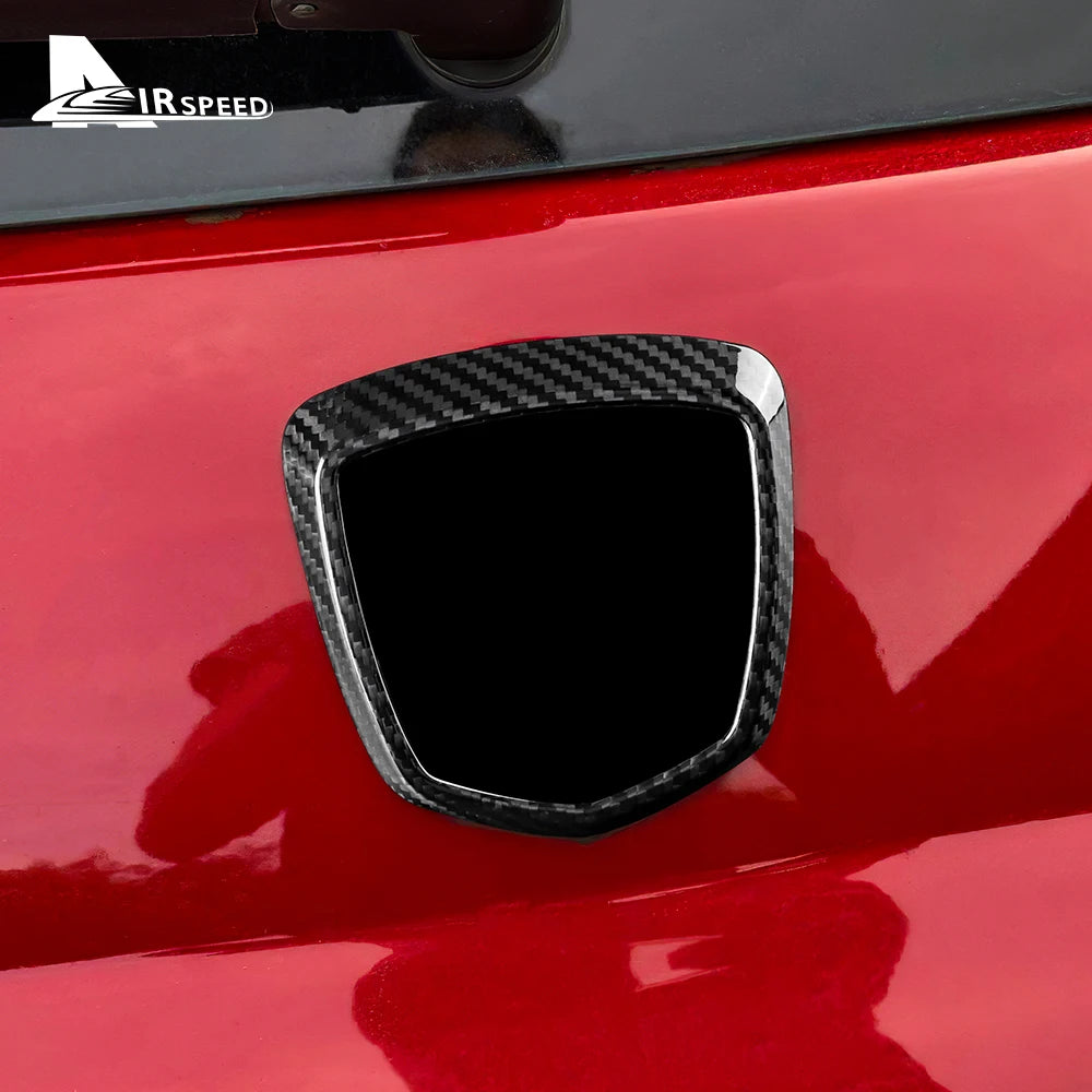 Real Carbon Fiber Interior Logo Badge for Fiat 500 &amp; Abarth 595 (2008-2023)