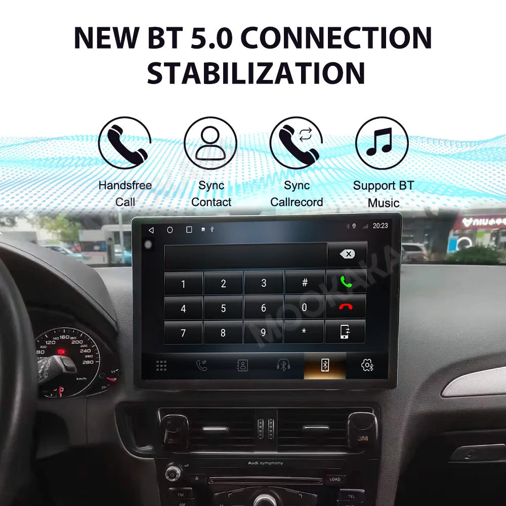 MOOKAKA 13.3" Android 13 Car Stereo for Audi Q5 (2010–2018) – Wireless CarPlay &amp; GPS Navigation
