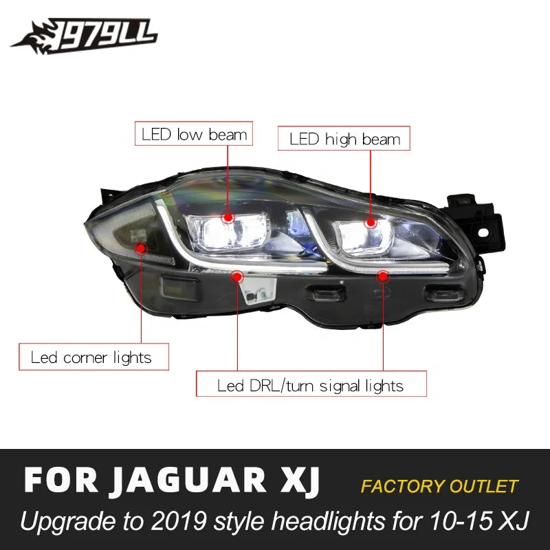 [1979ll] Car Lamp Parts 2014 2015 2010 2013 XJL Upgrade to 2019 Style LED Headlights for jaguar Xj X351