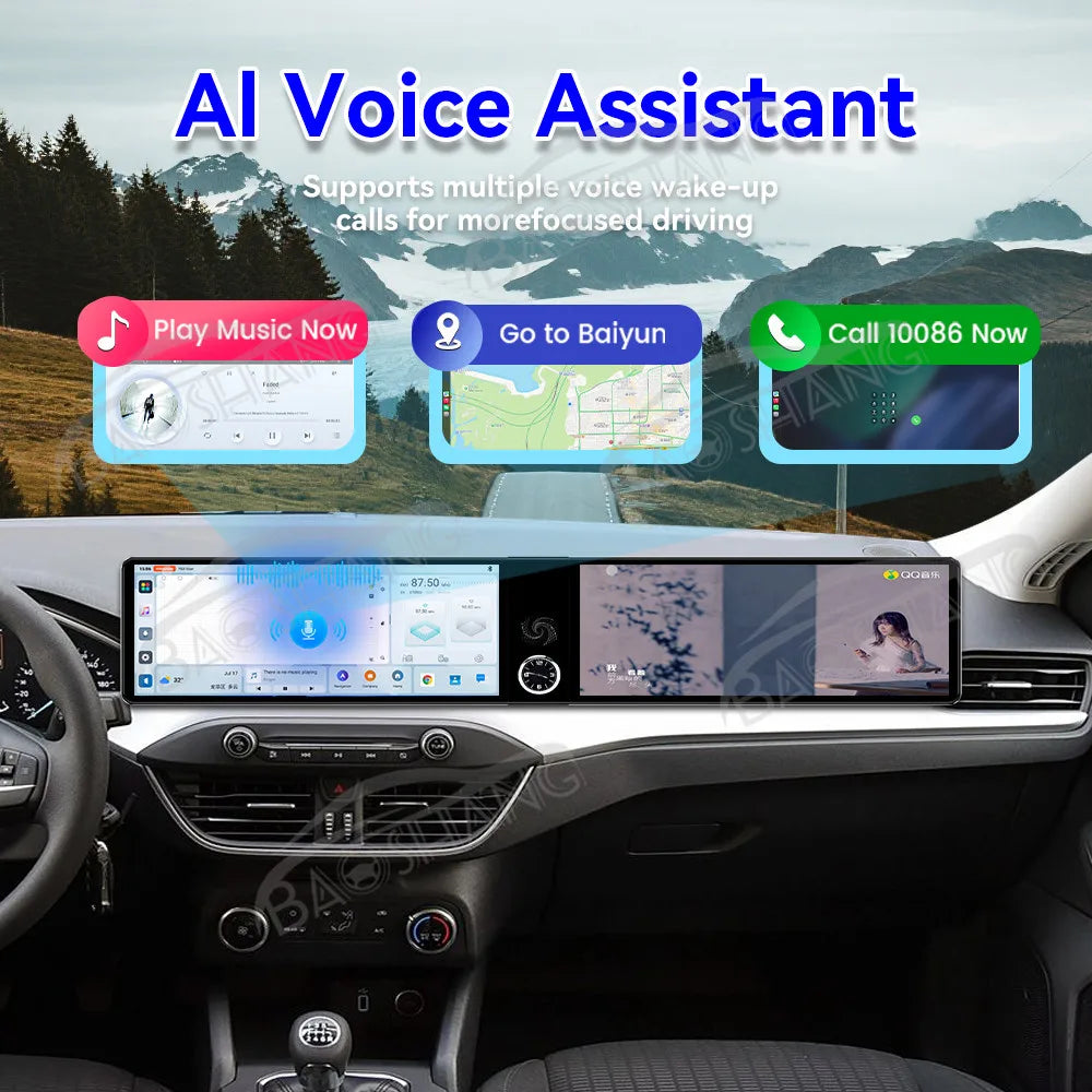 Dual 12.3" Android 13 Car Stereo for Ford Focus 2019-2022 – Wireless CarPlay, Android Auto &amp; GPS Navigation