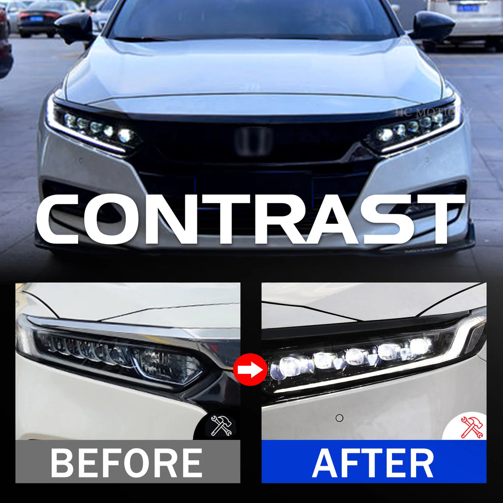HCMOTIONZ Full LED Headlights for Honda Accord 10th Gen 2018-2022 – Sequential Turn Signals & Dynamic DRL