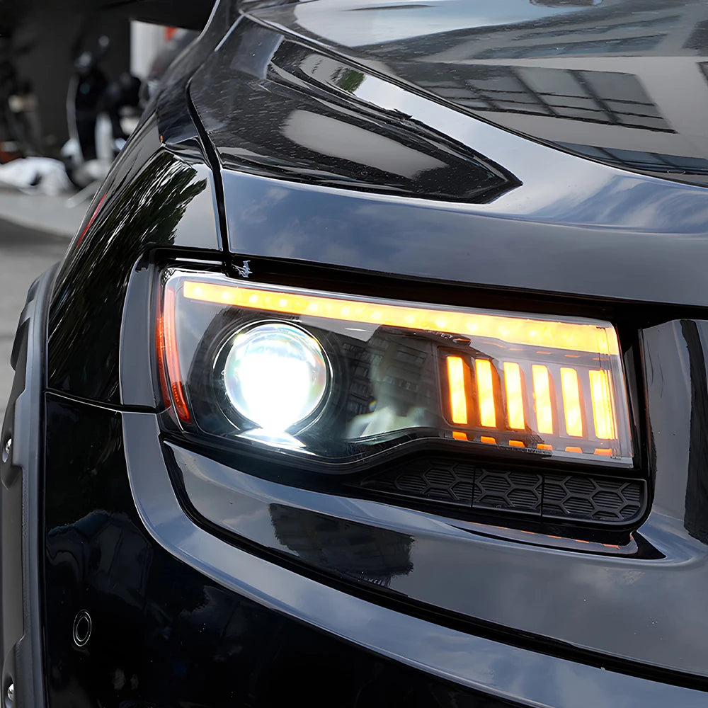 For Jeep Grand Cherokee 2014-2021 Car Front Lamps Dynamic 3 Projector LED Auto Headlights Assembly New 6500k Color Auto Accessor