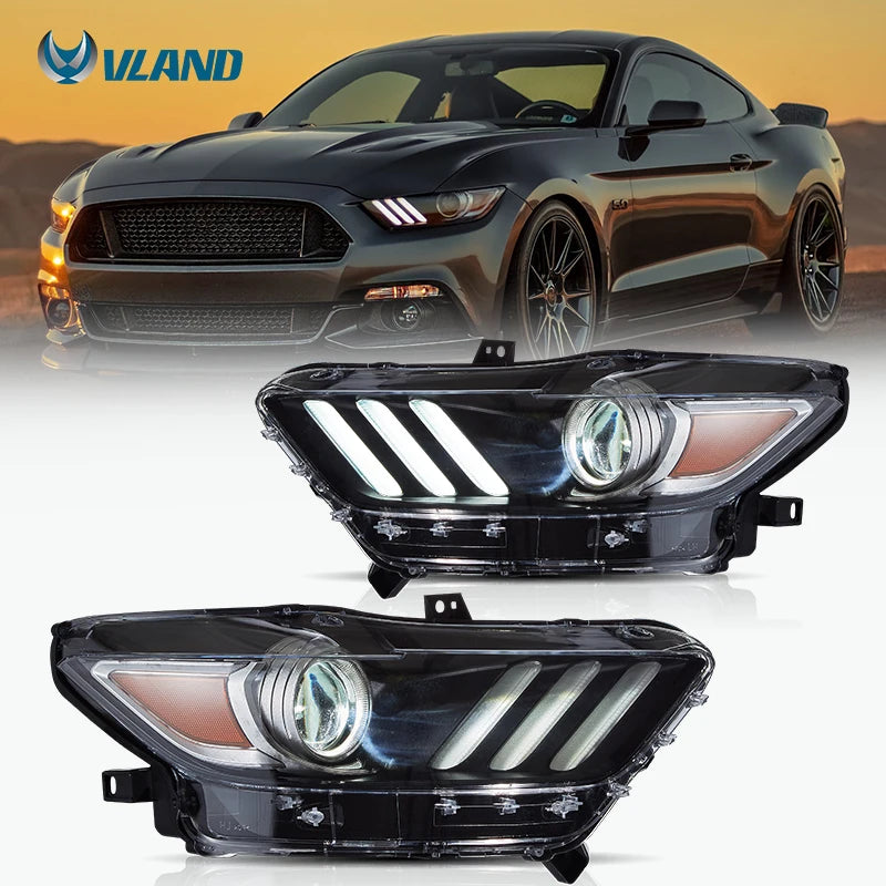 VLAND Full LED Headlights for Ford Mustang 2018-2020 – Dynamic DRL &amp; Plug-and-Play Upgrade