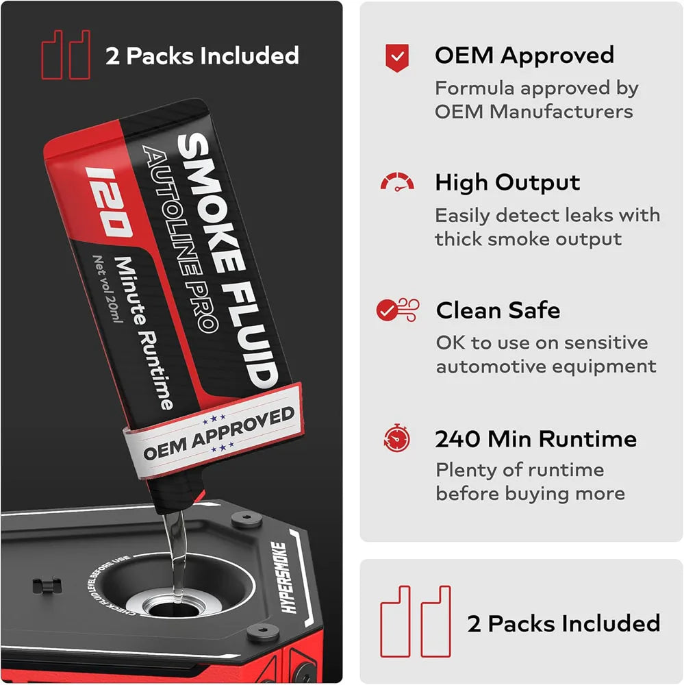 AutoLine Pro HyperSmoke Automotive Smoke Machine – Professional EVAP & Vacuum Leak Tester with Built-In Air Compressor