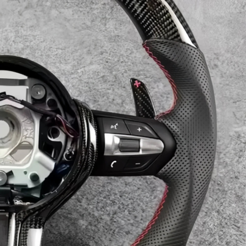 For BMW E92 E90 E70 E71 F10 F20 F30 F22 F45 F06 F12 F13 F02 M3 M5 F40 Hot Performance LED Leather Carbon Fiber Steering Wheel