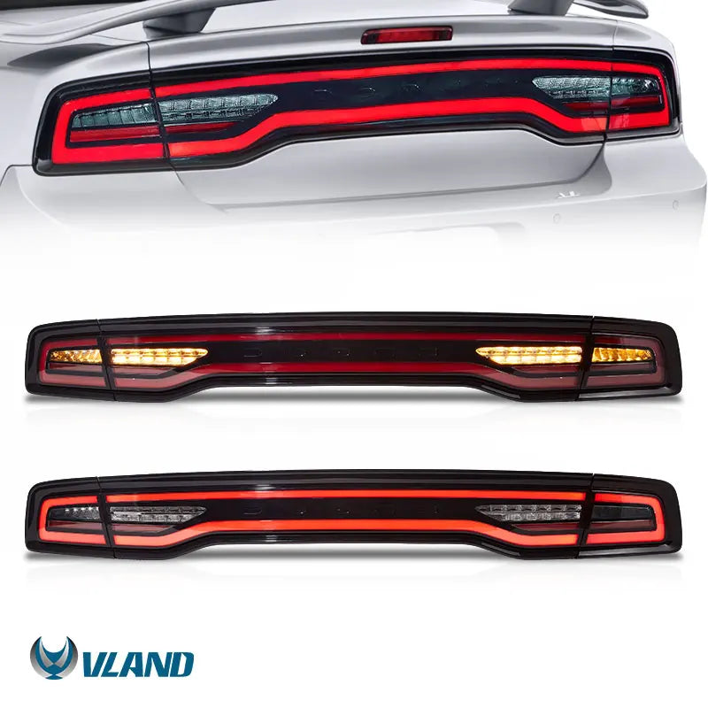 VLAND LED Tail Lights for Dodge Charger 2011-2014 with Sequential Turn Signals & Startup Animation