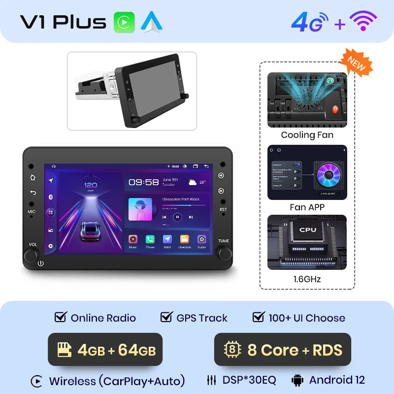 Junsun 7-Inch Android Auto &amp; CarPlay Radio for Alfa Romeo 159, Brera &amp; Spider