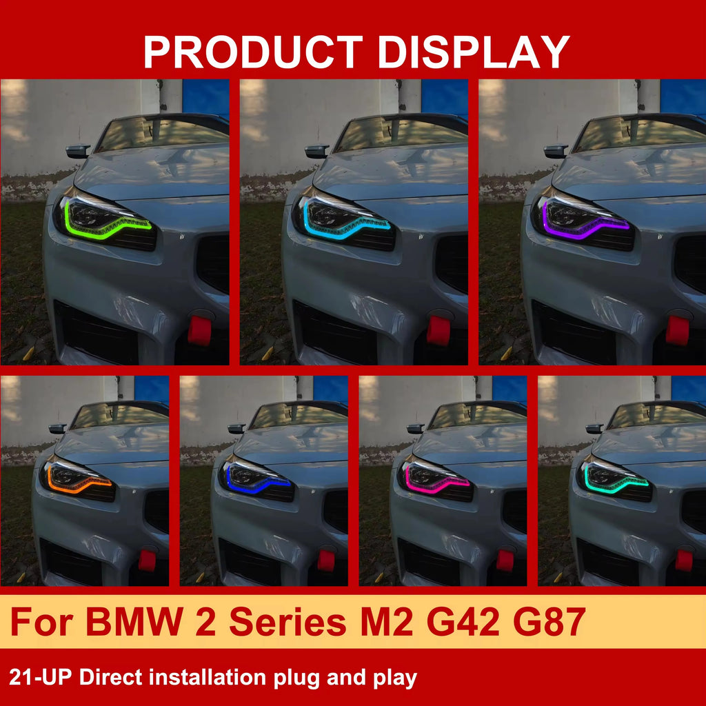 PLD Hot Selling Led Car Light Drl Rgb Colour Control by Phone Headlight for BMW 2 Series M2 G42 G87 2021-UP Headlights