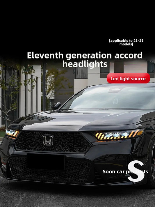 LED Headlights for Honda Accord Inspire 11th Gen 2023-2025 – Audi RS7 Style Bi-LED Headlamp with Dynamic Streamer Lights