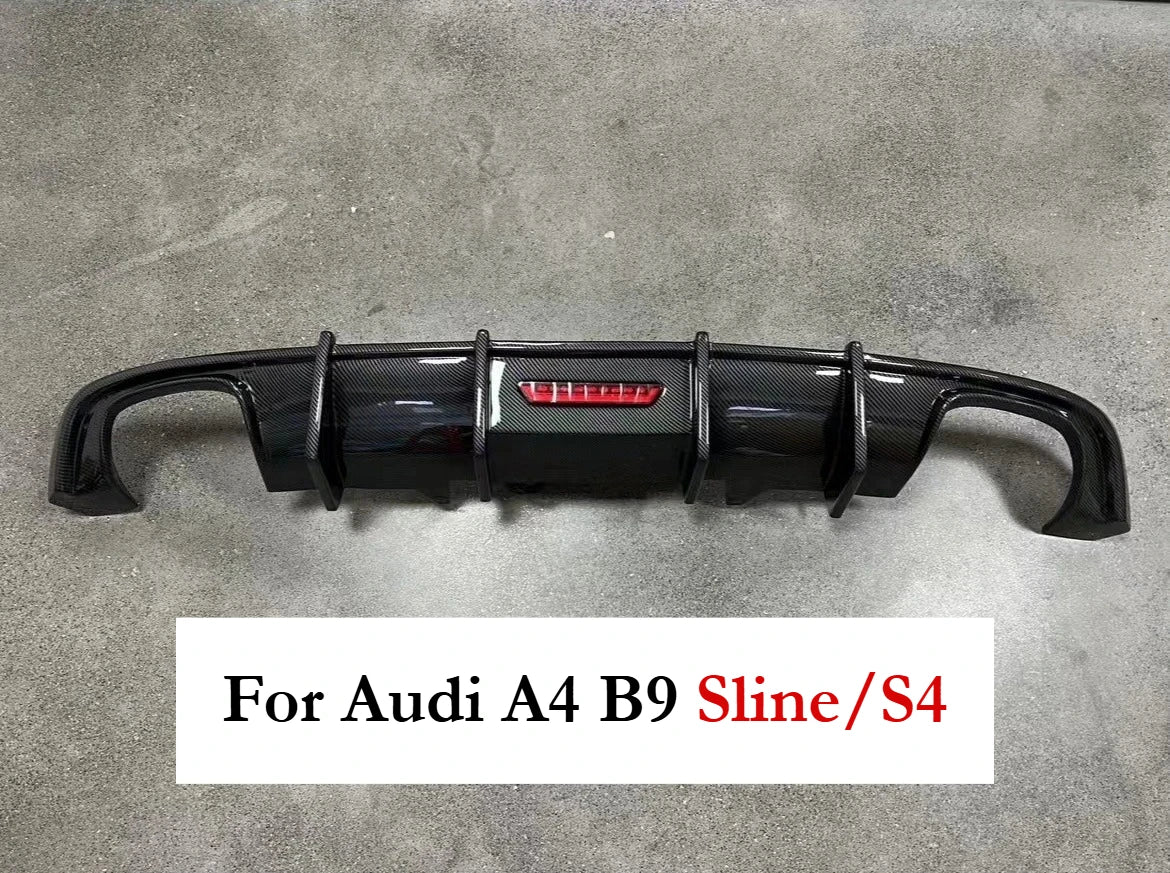Rear Bumper Diffuser with LED for Audi A4 / S4 B9 (2017–2019)