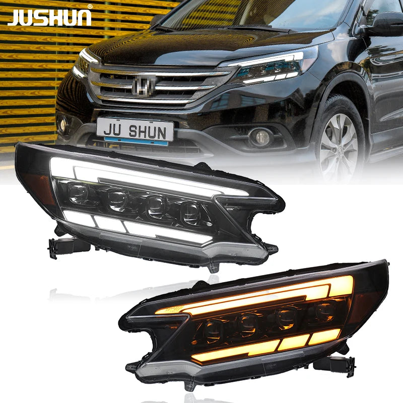 JUSHUN LED Headlights for Honda CR-V 2012-2014 – Projector Headlights with Daytime Running Lights