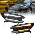 JUSHUN LED Headlights for Honda CR-V 2012-2014 – Projector Headlights with Daytime Running Lights