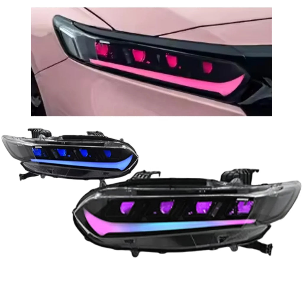 RGB LED Headlights for Honda Accord 10th Generation 2018-2022 – DRL Front Light Upgrade