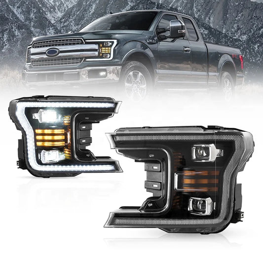 VLAND Full LED Headlights for Ford F-150 2018-2020 – Sequential Turn Signals & LED DRL