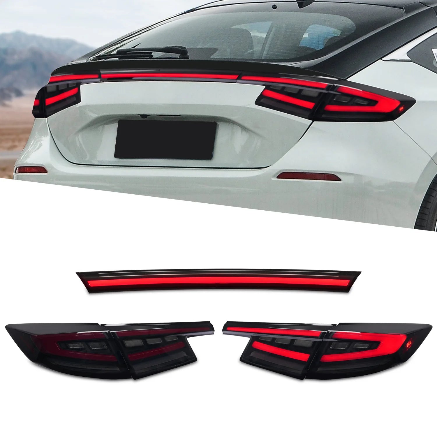 LED Tail Lights for Honda Civic Hatchback 2022-2025 (11th Gen) – Sequential Turn Signals & Dynamic Start-Up Animation