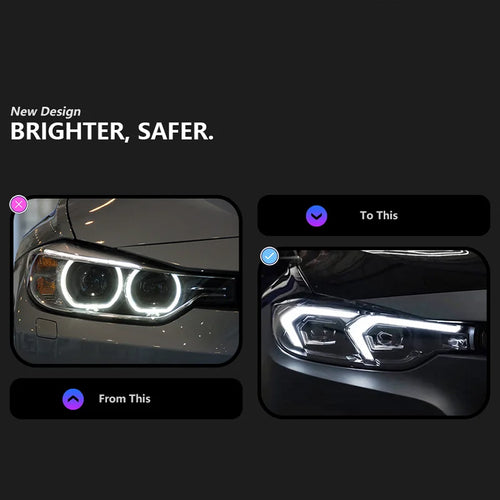 Car Lights Assembly DRL High Low Beam Plug and Play Front Head Lamp Upgrade LED Headlight for BMW 3 Series F30 F31 F35 2012-2019