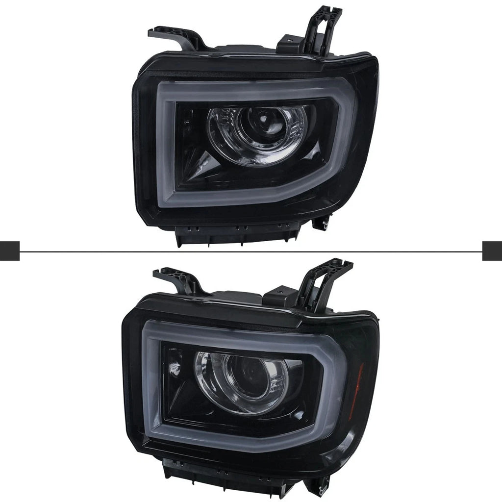 Smoke LED Projector Headlights for GMC Sierra 1500 (2014-2015) & Sierra 2500HD (2015-2019)