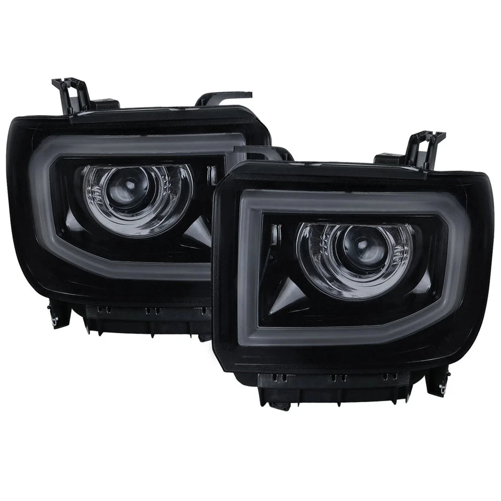 Smoke LED Projector Headlights for GMC Sierra 1500 (2014-2015) & Sierra 2500HD (2015-2019)